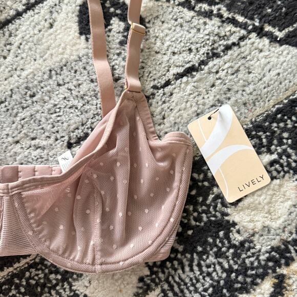 LIVELY The Dot Mesh Unlined Underwire Bra Orchid - Picture 3 of 4